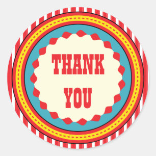 Adesivo Redondo Obrigado da festa de aniversário do carnaval do