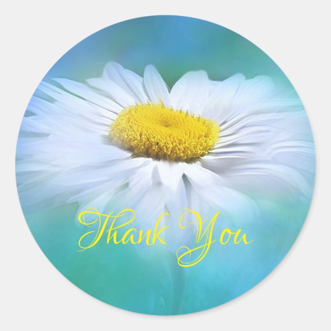 Adesivo Redondo Obrigado Daisy (Frente)
