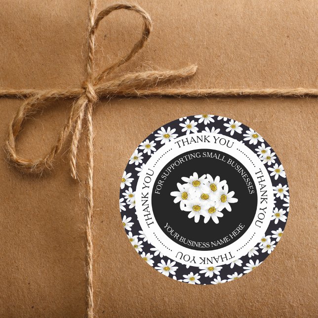 Adesivo Redondo Obrigado Daisy Floral (Personalize your business orders with these Daisy Thank You stickers. Order today!
)
