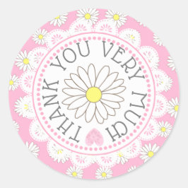 Adesivo Redondo Obrigado Daisy Themed Stickers