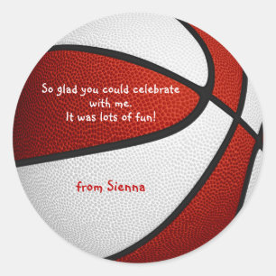 Adesivo Redondo obrigado das garotas brancas de basquete