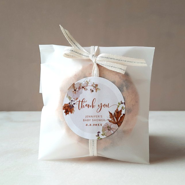 Adesivo Redondo Obrigado de abóbora russa (Criador carregado)