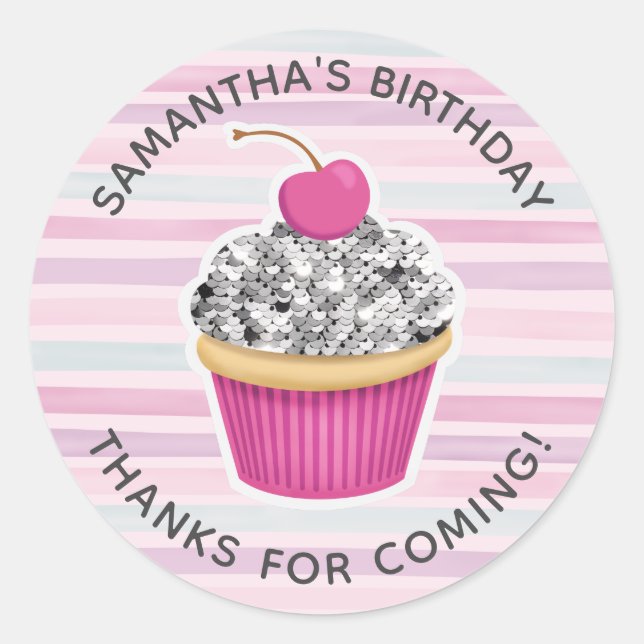 Adesivo Redondo Obrigado de aniversário para você (Frente)