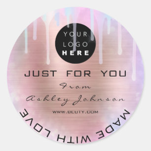 Adesivo Redondo Obrigado de brilho Logotipo Hológrafo Drives de a