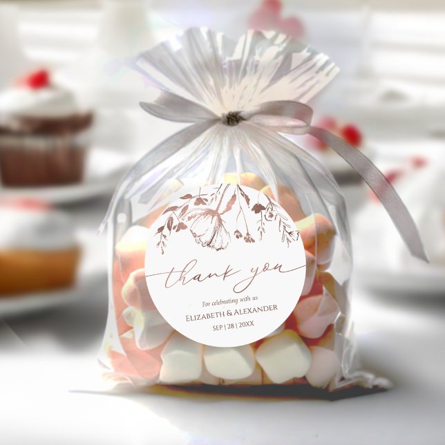 Adesivo Redondo Obrigado de Casamento da primavera, seu Sticker Gi (Criador carregado)