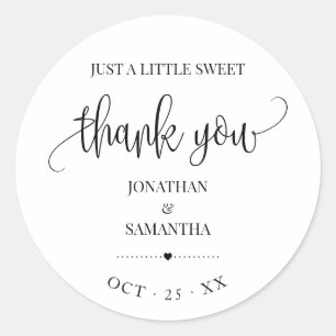 Adesivo Redondo obrigado de casamento moderno minimalista, a seu f