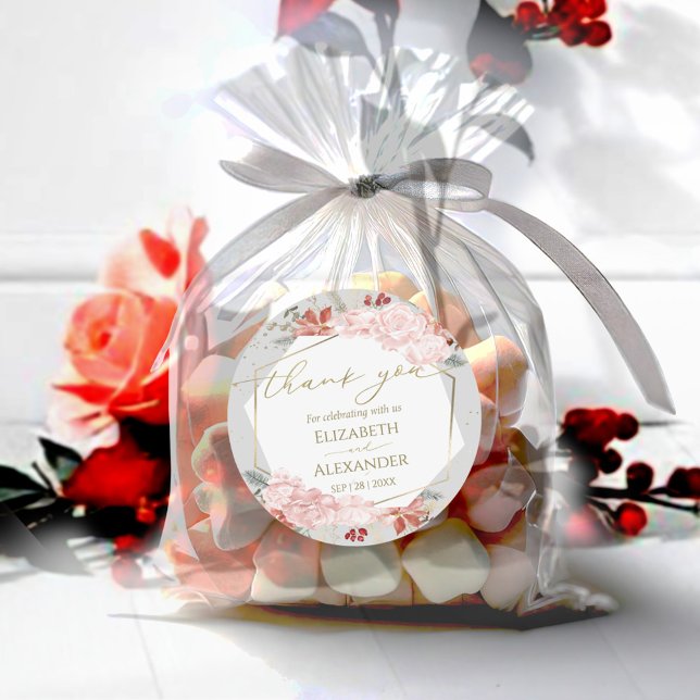 Adesivo Redondo obrigado de casamento no inverno para o Sticker Gi (Criador carregado)