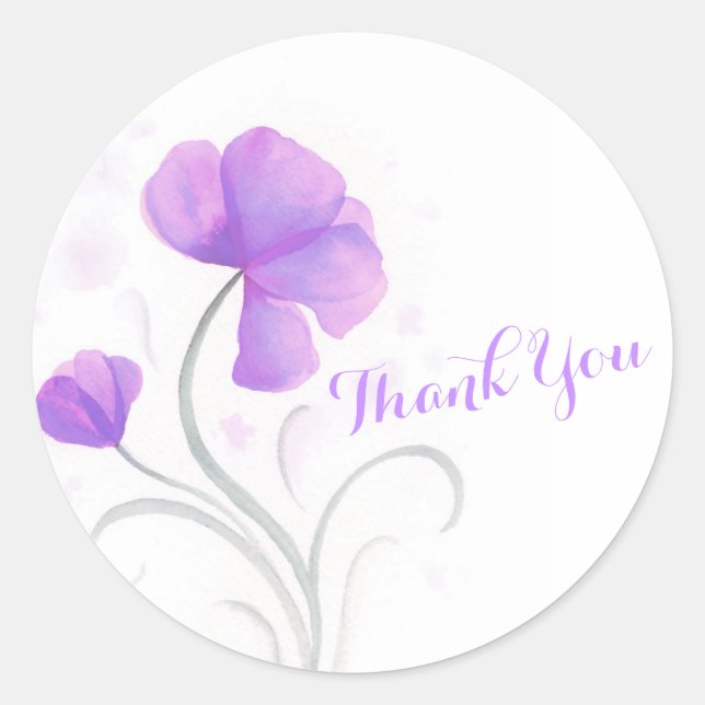 Adesivo Redondo Obrigado de casamento rosa com flor de água, seu a (Frente)