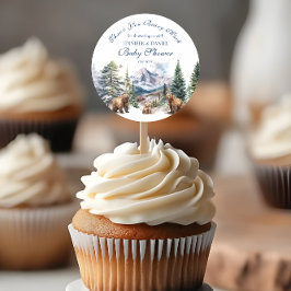 Adesivo Redondo Obrigado de Chá de fraldas do Urso de Montanha Rus