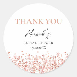 Adesivo Redondo obrigado de Chá de panela brilhante Dourado