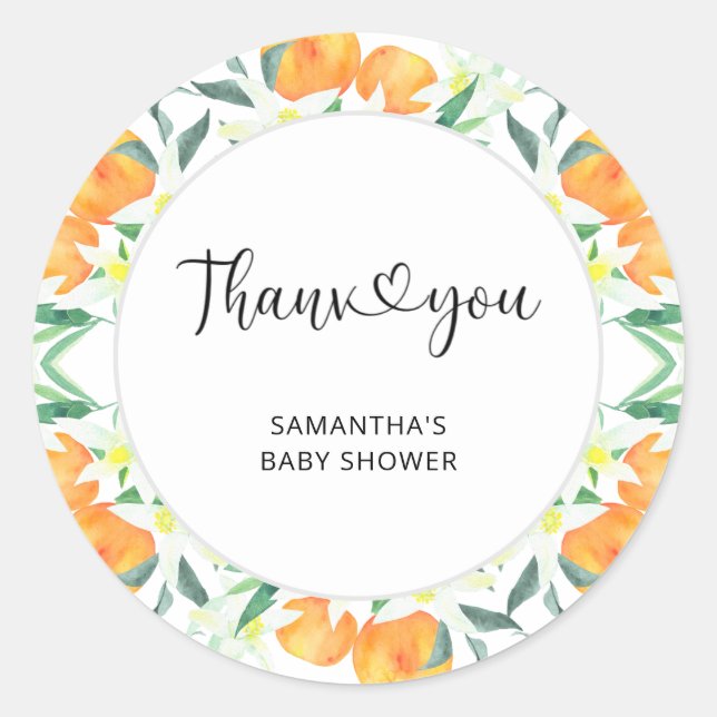 Adesivo Redondo Obrigado de Citrus (Frente)