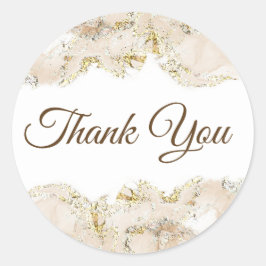 Adesivo Redondo Obrigado de design bege