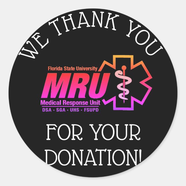 Adesivo Redondo obrigado de doação de 5.000/evento (Frente)