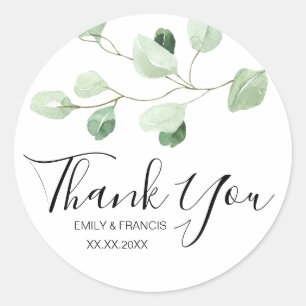 Adesivo Redondo obrigado de eucalipto