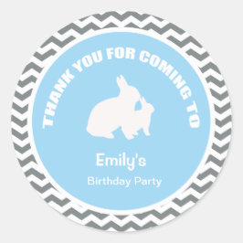 Adesivo Redondo Obrigado de festa de aniversário coalhada seu ades