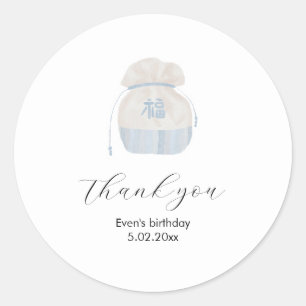 Adesivo Redondo Obrigado de Hanbok Dol Coreano