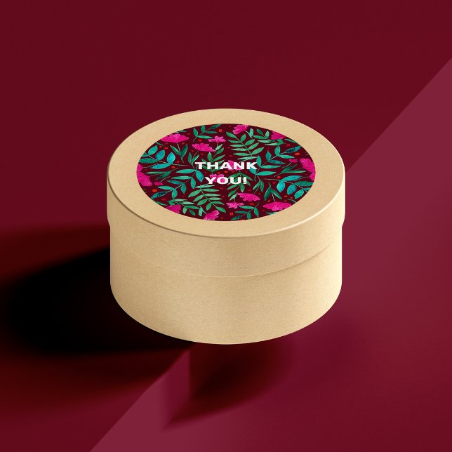 Adesivo Redondo Obrigado de jardim mágico (Criador carregado)