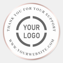 Adesivo Redondo Obrigado de negócios do logotipo da fronteira ouro