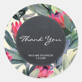 Adesivo Redondo obrigado de palma tropical você favorece o casamen