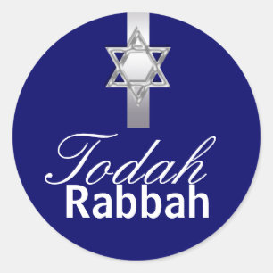 Adesivo Redondo Obrigado de Todah Rabbah você hebreu
