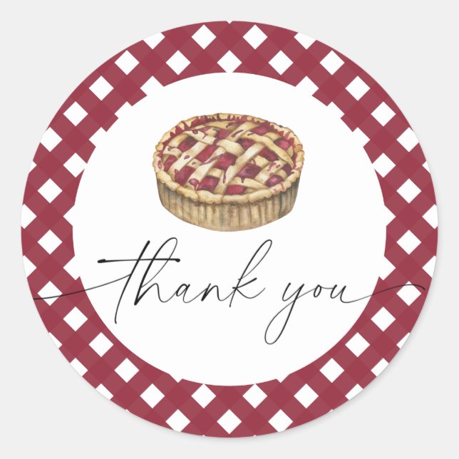 Adesivo Redondo Obrigado de torta de água (Frente)