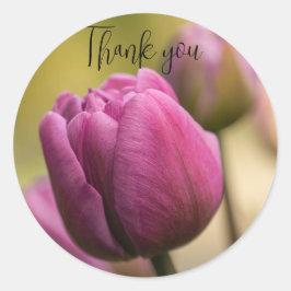 Adesivo Redondo obrigado de tulipas