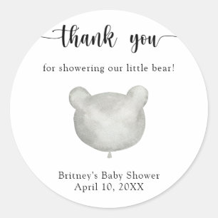 Adesivo Redondo Obrigado de ursinho