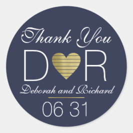 Adesivo Redondo obrigado de você. Amo o coração.