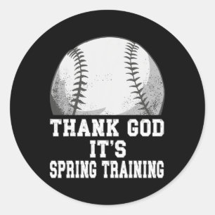 Adesivo Redondo Obrigado Deus, é o Primavera a treinar Baseball na