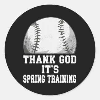 Adesivo Redondo Obrigado Deus, é o Primavera a treinar Baseball na