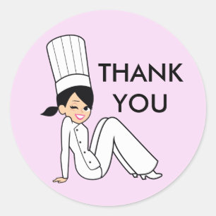 Adesivo Redondo Obrigado do cozinheiro do cozinheiro chefe do