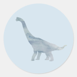 Adesivo Redondo Obrigado do partido do dinossauro do Brachiosaurus