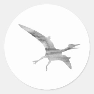 Adesivo Redondo Obrigado do partido do dinossauro do Pterodactylus