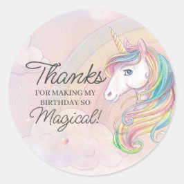 Adesivo Redondo Obrigado do Unicorn