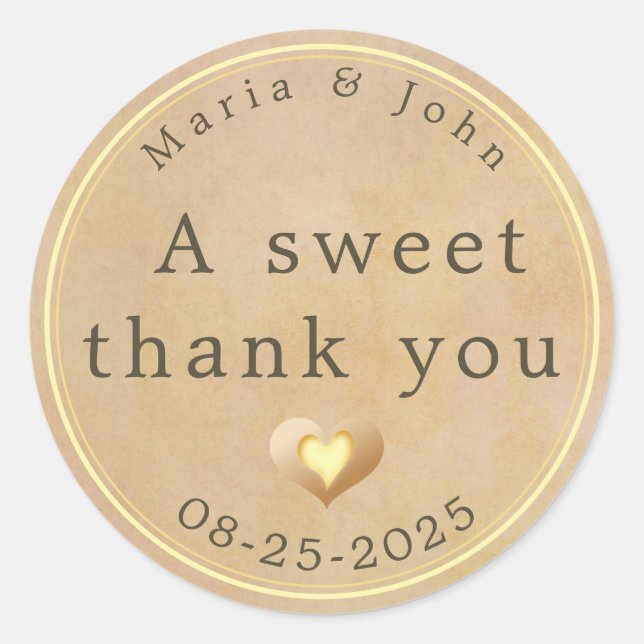 Adesivo Redondo obrigado doce (Frente)