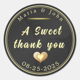 Adesivo Redondo obrigado doce negro