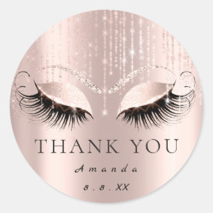 Adesivo Redondo Obrigado doce nupcial 16o do rosa conhecido da