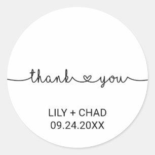 Adesivo Redondo Obrigado dos corações do amor você favor do