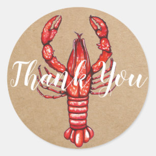 Adesivo Redondo Obrigado dos lagostins de Louisiana Cajun você