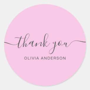 Adesivo Redondo Obrigado Elegante tipografia coroa