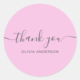 Adesivo Redondo Obrigado Elegante tipografia coroa