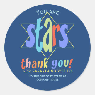 Adesivo Redondo Obrigado Empresa Do Grupo De Funcionarios