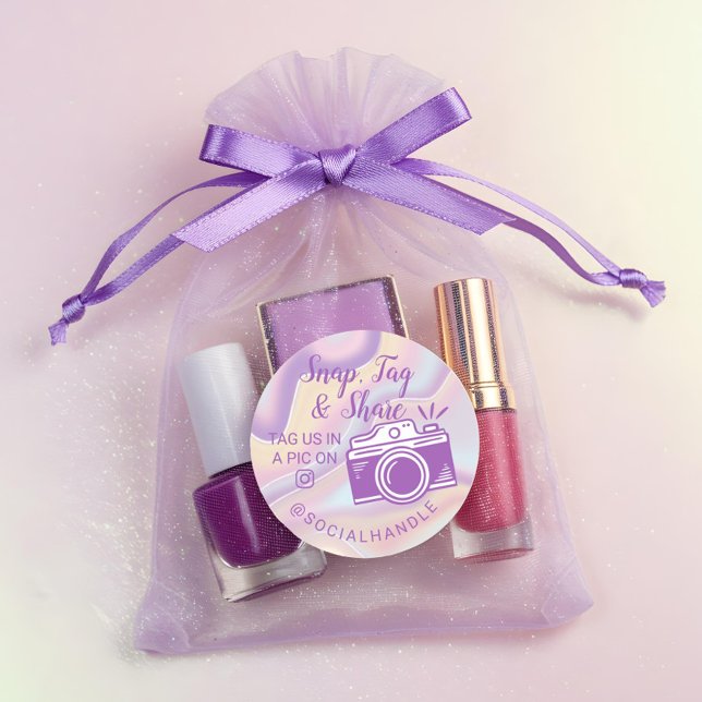 Adesivo Redondo Obrigado Encaixar, Etiquetar e Compartilhar Câmera (Thank You Snap, Tag & Share Social Media Camera)