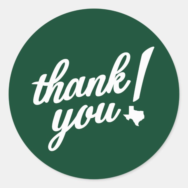 Adesivo Redondo Obrigado Estilo Texas! (Frente)