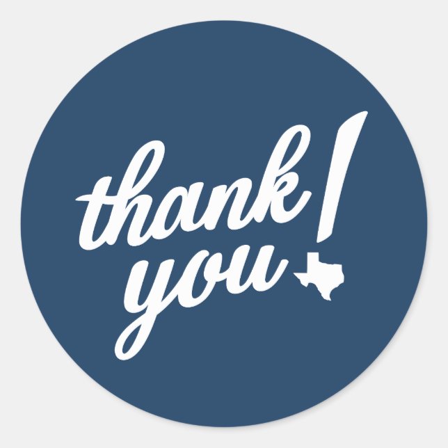 Adesivo Redondo Obrigado Estilo Texas! (Frente)
