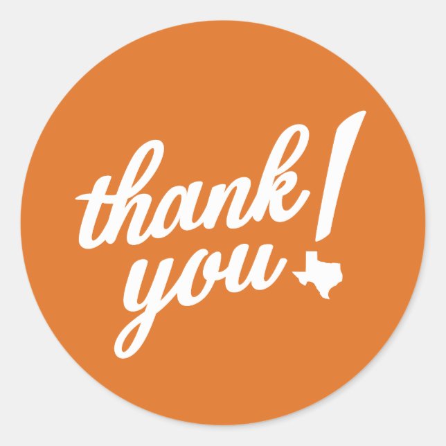 Adesivo Redondo Obrigado Estilo Texas! (Frente)