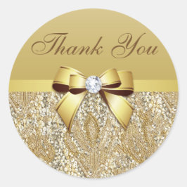 Adesivo Redondo Obrigado Faux Dourado Sequins Arco Diamond