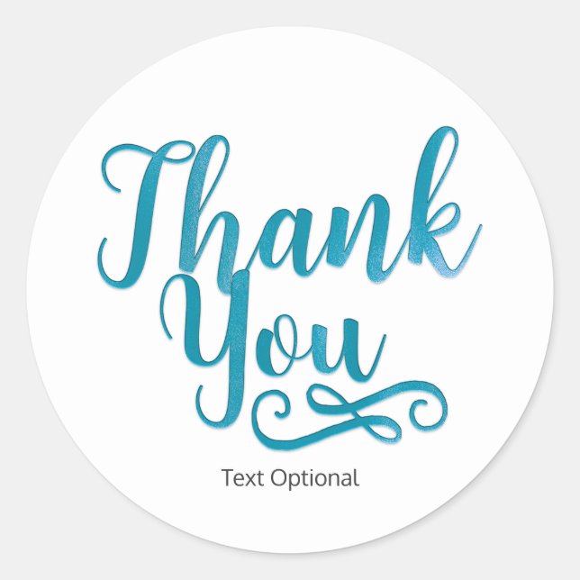 Adesivo Redondo OBRIGADO Favor Personalizado Tipo Teal - QUALQUER  (Frente)