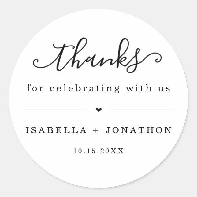 Adesivo Redondo Obrigado Favor Sticker (Frente)