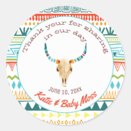 Adesivo Redondo Obrigado Favor Sticker | Boho Chic